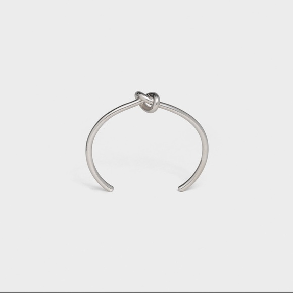 Celine Knot Extra-Thin Bracelet in Brass with Rhodium Finish Silver - Picture 3 of 9